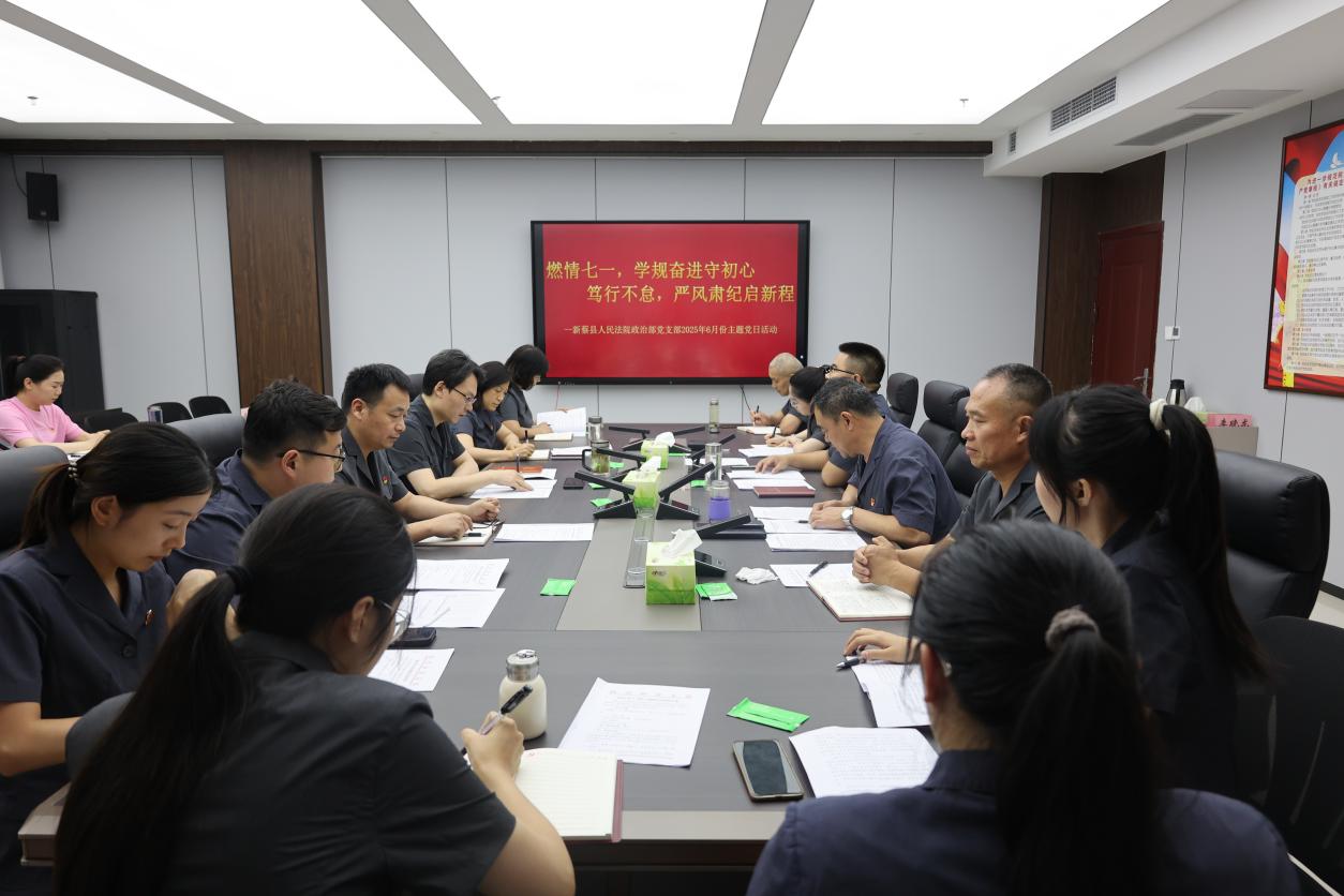新蔡县人民法院政治部党支部开展主题党日活动